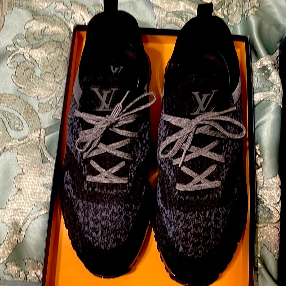 louis vuitton vnr sneaker black/noir size 45